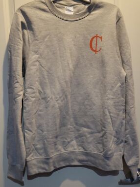 Light Gray Crewneck Sweatshirt w/ Orange & White Crest